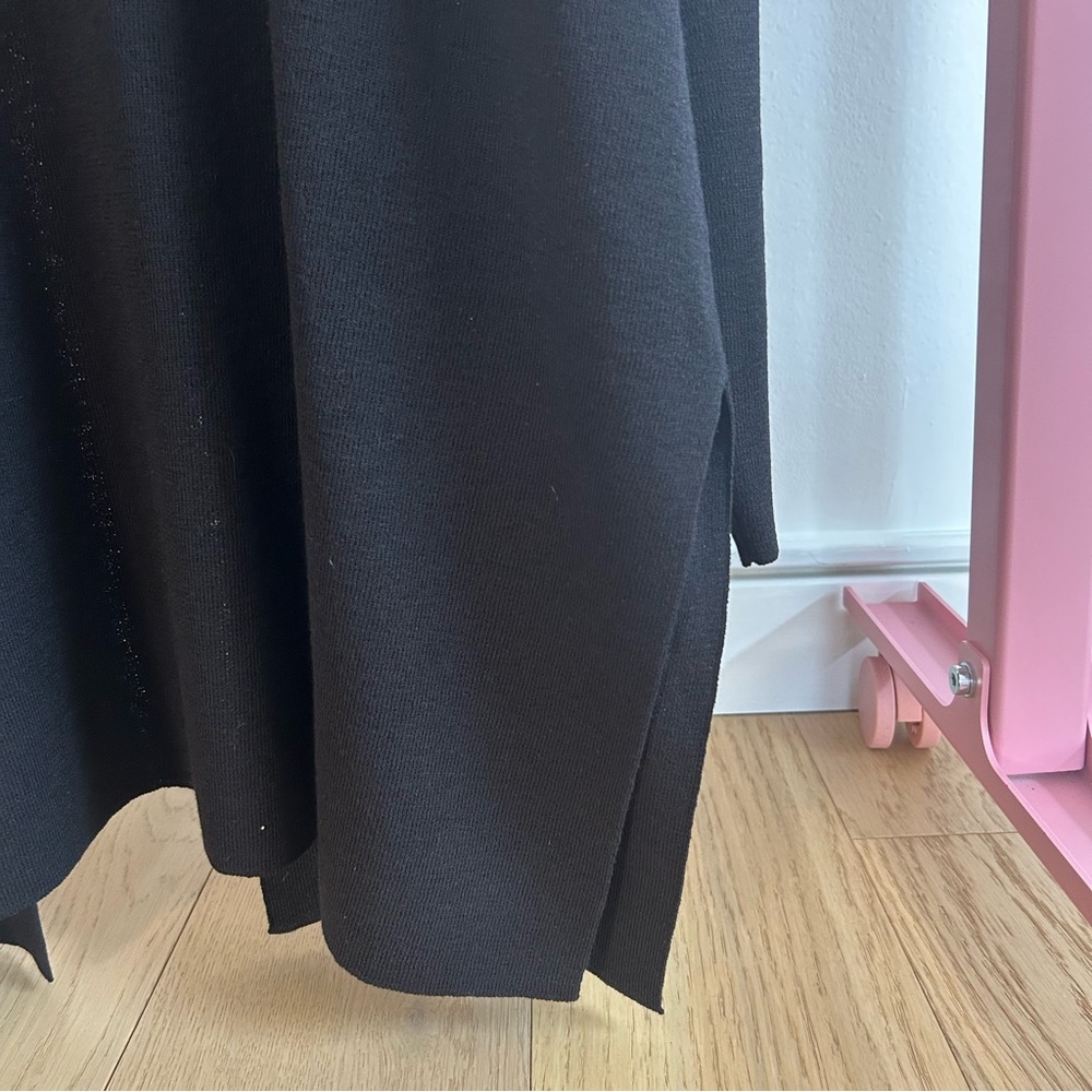 Eileen Fisher Black Open-Front Long Cardigan - Picture 4 of 6
